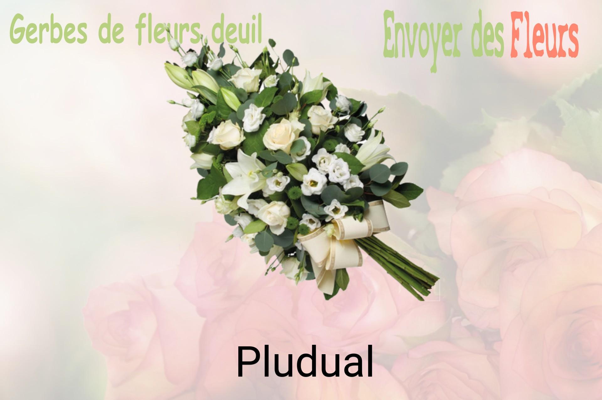 Gerbe de fleurs de deuil livrée à Pludual